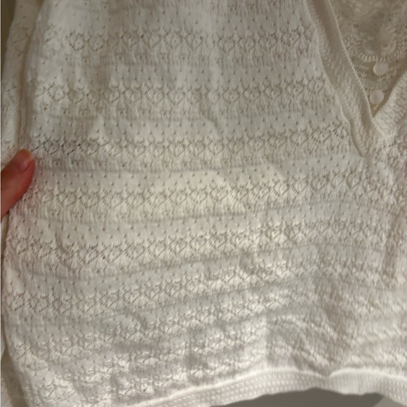 Sezane Gretha sweater. Cream knit deep V - neck ,lightweight, size M - Picture 4 of 6